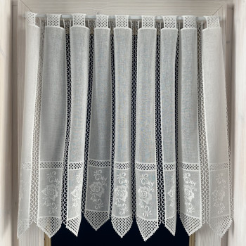 Záclony v metráži vyšívané - exclusiv 163439 biela 45,65cm