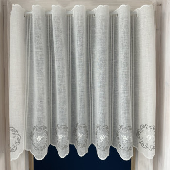 Záclony v metráži vyšívané - exclusiv 39967 R 65 cm sivá