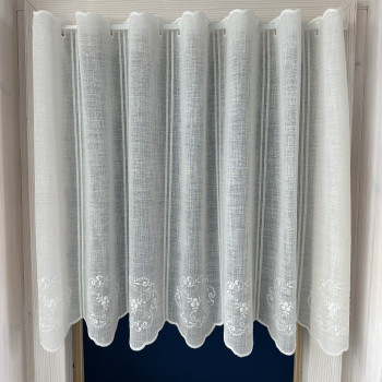 Záclony v metráži vyšívané - exclusiv 39967 R  65cm biela