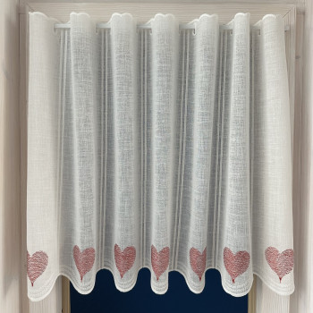 Záclony v metráži vyšívané - exclusiv 41531 R červená 65cm