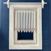 Záclony v metráži vyšívané - exclusiv 41536 R červená 65cm