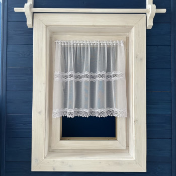 Záclony v metráži vyšívané - exclusiv 42477 GA biela 45,65cm