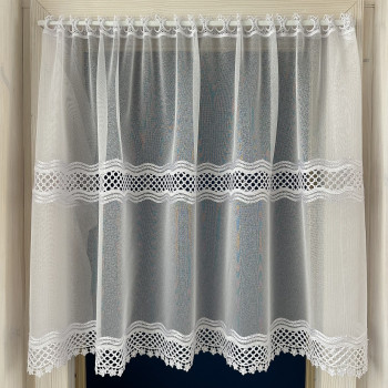Záclony v metráži vyšívané - exclusiv 42477 GA biela 45,65cm