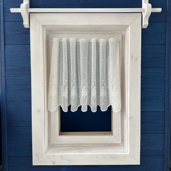 Záclony v metráži vyšívané - exclusiv 44513 biela 45,65cm