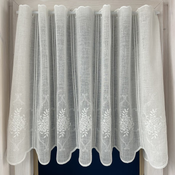 Záclony v metráži vyšívané - exclusiv 44513 biela 45,65cm