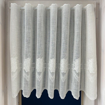 Záclony v metráži vyšívané - exclusiv 44708 biela 45,65cm