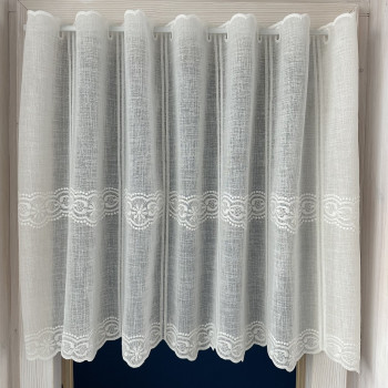 Záclony v metráži vyšívané - exclusiv 45288 biela 45,65cm