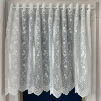Záclony v metráži vyšívané - exclusiv 45439 biela 45,65cm