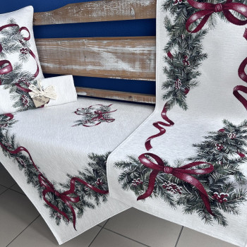 Gobelínové obrusy vianočné Chenille 1436 NA so striebornou niťou