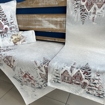 Gobelínové obrusy vianočné Chenille 4113 so striebornou niťou