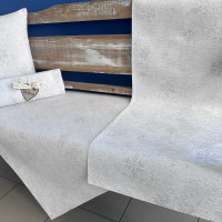 Gobelínové obrusy celoročné Chenille 4114 Plain so striebornou niťou