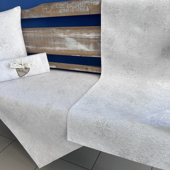 Gobelínové obrusy celoročné Chenille 4114 Plain so striebornou niťou