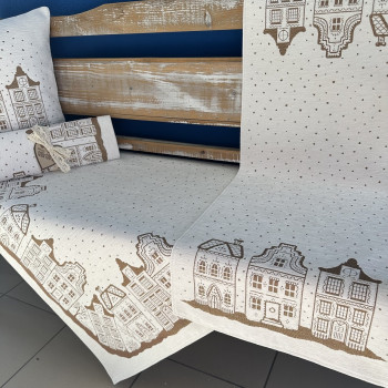 Gobelínové obrusy vianočné Chenille 4118 so zlatou niťou