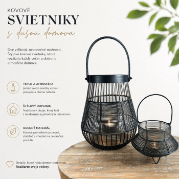 Dekorácia - kovový svietnik