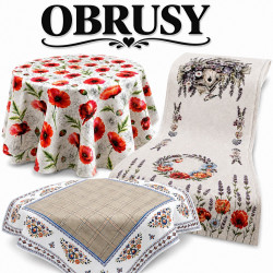 OBRUSY - bavlnené, gobelínové, chenillové, vyšívané, s krajkou, teflonové, predtlače na vyšívanie, gobelínové obrazy