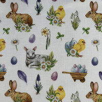 Teflonová tkanina veľkonočná 25/2 na bielom podklade