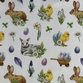 Obrusy teflonové veľkonočné 25/2 na bielom podklade