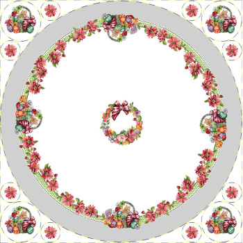 Obrusy gobelínové veľkonočné Chenille 1293 - kruh 140cm