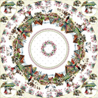 Obrusy gobelínové celoročné Chenille 1408 - kruh 140cm