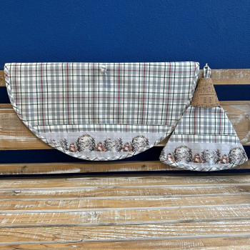 Bavlnené utierky s bordúrou okrúhle vianočné kruh 60cm TE 2507