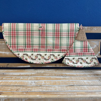Bavlnené utierky s bordúrou okrúhle vianočné kruh 60cm TE 2508