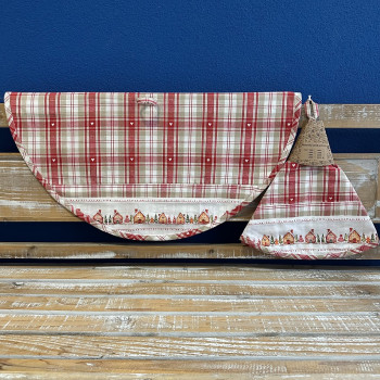 Bavlnené utierky s bordúrou okrúhle vianočné kruh 60cm TE 2510